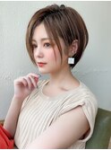 大人かわいい ヨシンモリ グレーべージュ 外ハネ くびれヘア