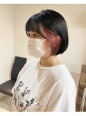 ピアスカラー/チェリーピンク/ミニボブ/耳掛け/10代20代人気◎