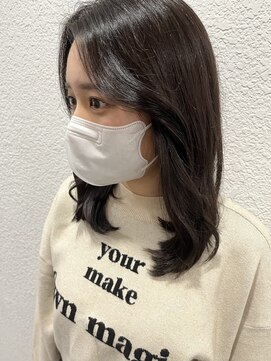 ネオリーブカップ 町田店(Neolive capu) 韓国風レイヤー * 顔まわりカット【透明感カラー/ミディアム】