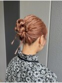 orange pink / hair set