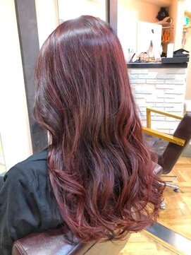 ビー オン ディー ヘア 池袋(BonD hair) ディープワインレッド【池袋/髪質改善/ハイライト】