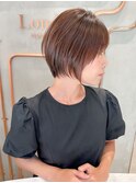 斜めバングショート顔周りシルキーベージュ【錦糸町/ショート】