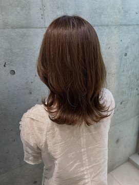 ロンドメリア 天神大名店(Lond Melia) ★くびレイヤーエモージュインナーグレージュ前髪ピンクベージュ