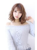 ことりベージュ毛先パーマ大人かわいい小顔フレンチボブ大人ボブ