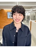 ショート　ウルフ　黒髪　ベリショ　マッシュ　パーマ