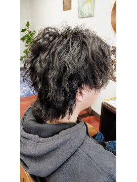 エヴァン(Evan) パーマを生かしてワイルドに波打ちセット