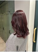 ミディアムヘア/くびれヘア/ピンクカラー/イルミナカラー