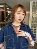 ミニウルフレイヤーカット顔周り前髪韓国ミディアムロング/柏