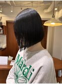 大宮韓国タッセルボブヘイリー切りっぱなし前下がりボブ20代30代