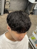 ノイセル 西本町(Noisyle) フェザーパーマスパイキーショートブルーブラックサーフカールy