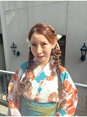夏祭り/浴衣ヘア/着物ヘア/ヘアアレンジ/ツインアレンジ