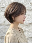 アッシュブラウンふんわり丸みショートボブ大人可愛いp北浦和