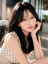 シオン(shion)&nbsp;前髪カットミディアム顔周りレイヤー韓国ヘア_F31759