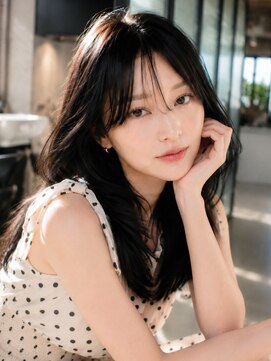 シオン(shion) 前髪カットミディアム顔周りレイヤー韓国ヘア_F31759