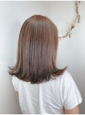 《era》キャラメルベージュ　外ハネロブ　透明感　みわ