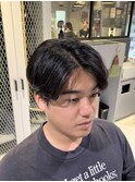 センターパートメンズツーブロックパーマショートF