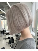 保存必須【海外風ハイトーンボブ】ミルクティーグレージュカラー