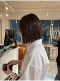 切りっぱなしボブ 前下がりボブ 縮毛矯正 sn