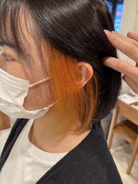 マウナ ヘアー(MAUNA HAIR) インナーカラー/インナーオレンジ/デザインカラー/諏訪市