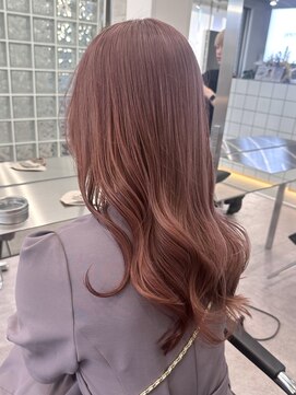 サンクプロジェクト(cinq PROJECT) ピンクミルクティーベージュダブルカラー韓国風レイヤー巻き