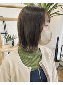 切りっぱなしボブ×ベージュ(大分/ワサダ) ［DecoL.伊東］