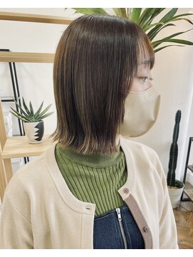 デコル(DecoL.) 切りっぱなしボブ×ベージュ(大分/ワサダ) ［DecoL.伊東］