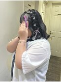 ボブのサイド編みたらしアレンジ♪