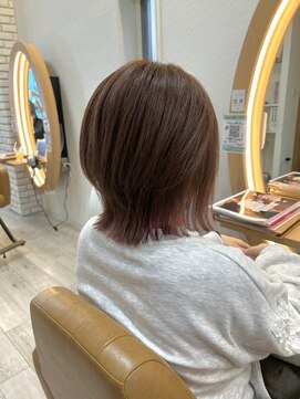 アドラーブル けやき通り店(adorable) くびれボブミニウルフインナーカラーピンク