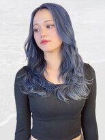 ヘアメイク ミチ 富田店(HAIRMAKE MICHI) 【MICHI 富田店　古作蓮】ブルー ダブルカラー ロング