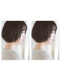 シースルーバング/グレージュ/ショートボブ