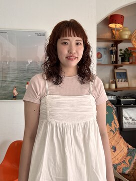 ニュイ(NUIT) オレンジカラーミディアムパーマ