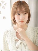 透明感オレンジベージュ切りっぱなしミニボブY戸田公園20代30代