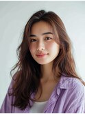 黒髪/クラゲヘアー/オリーブグレー/小顔/ココアベージュ