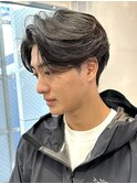 毛流れセンターパートニュアンスパーマ