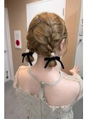 ヘアセット/ツイン/団子/結婚式ヘアセット/お呼ばれセット