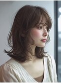 ミディアムレイヤー白髪ぼかしカラー３０代４０代５０代６０代