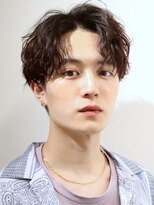 アズ ワン(AS ONE)&nbsp;波巻きパーマツイストスパイラルパーマツーブロックメンズ黒髪