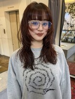ヘアーアイスカルテット(HAIR ICI QUARTET)&nbsp;大人可愛い◎ロングレイヤー赤髪×韓国風小顔ヘア