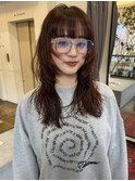 大人可愛い◎ロングレイヤー赤髪×韓国風小顔ヘア