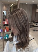 洋光台ブリーチ複雑履歴ダブルカラー白髪ぼかしハイライト
