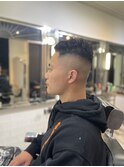 ツーブロックツイストパーマスパイラルかき上げフェード