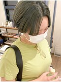 "久保田"ショートボブオリーブベージュ伸ばしかけ10代20代