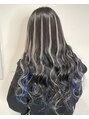 ヘアーデザイン ジェルム(Hair Design germe) ブルーインナー×シルバーメッシュ被らないエクステでギャル