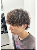 マッシュウルフツイストスパイラルパーマ