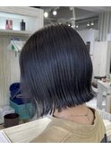 イメチェン アゴ下 切りっぱなしボブ