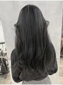 バックスタイル リアルヘア 透け感カラー 赤みなし グレージュ