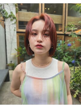 マッシュ 北堀江(MASHU) アプリコットオレンジ ボブ