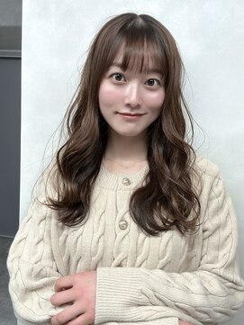 シオヘアーセカンド 西新2号店(Sio.hair 2nd) 縮毛矯正と透明感カラーでレイヤーを少し入れたゆるふわ巻き