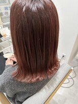 アンジュール 鹿児島中央店(UNJOUR.) 20代30代40代◎春色ピーチピンクで透明感ボブ