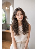 バグズ ヘアデザイン 桔梗が丘店(Baguz HAIR DESIGN)&nbsp;大人韓国風オリーブグレージュくびれウェーブロング